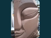 Fukushima - 2011,  Roter Sandstein 83x28x24 cm